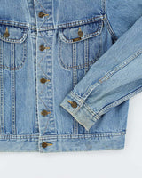 Vintage 90's Lee Faded Medium Wash Denim Jacket - M