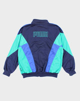 Vintage 90's Puma Small Logo Patterned Track Jacket - L