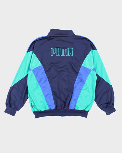 Vintage 90's Puma Small Logo Patterned Track Jacket - L
