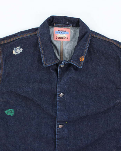ACNE Studio Heavyweight Indigo Dark Wash Painters Jacket - XL