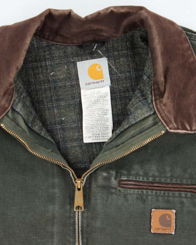 Vintage Carhartt Faded Green Lined Detroit Jacket - XL