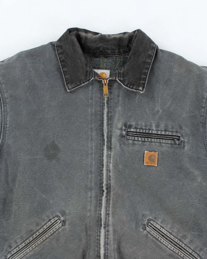 Vintage Carhartt Lined Green Faded Detroit Jacket - XL