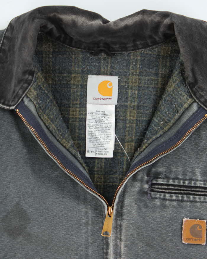 Vintage Carhartt Lined Green Faded Detroit Jacket - XL