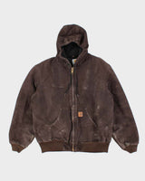 Vintage Carhartt Paint Splattered Lined Hooded Active Jacket - M