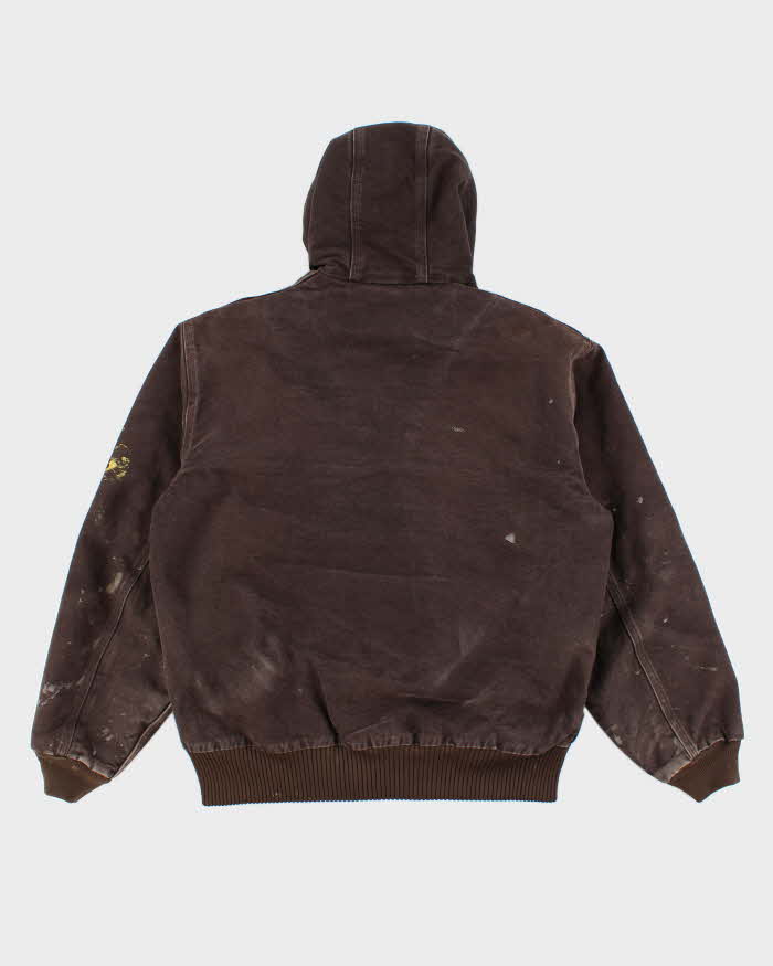 Vintage Carhartt Paint Splattered Lined Hooded Active Jacket - M