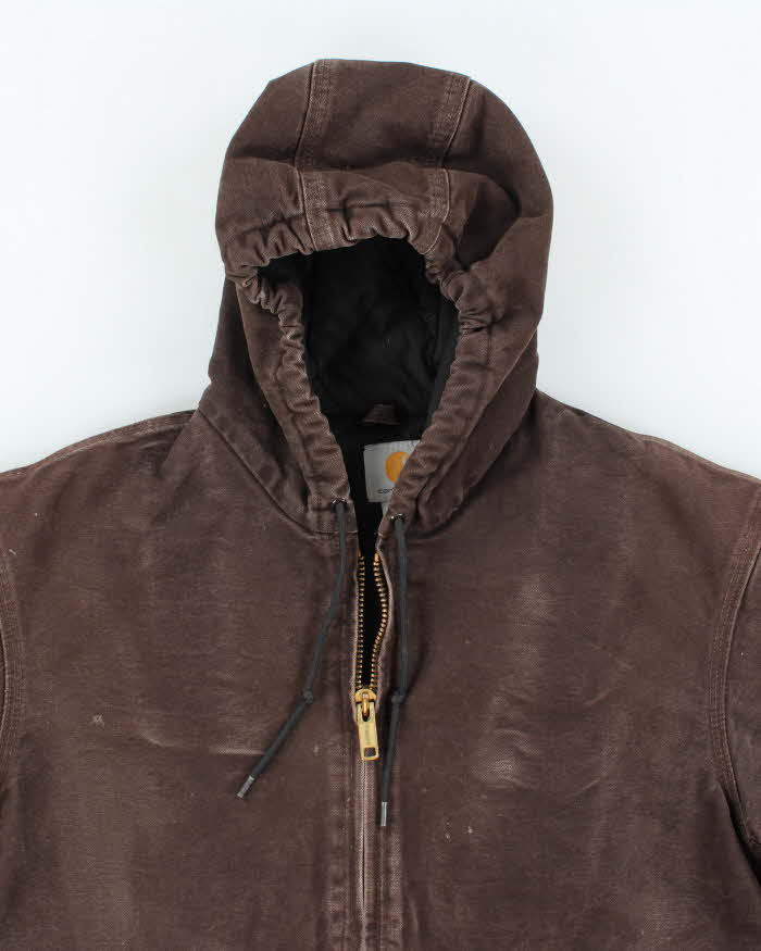 Vintage Carhartt Paint Splattered Lined Hooded Active Jacket - M