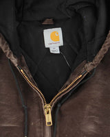 Vintage Carhartt Paint Splattered Lined Hooded Active Jacket - M