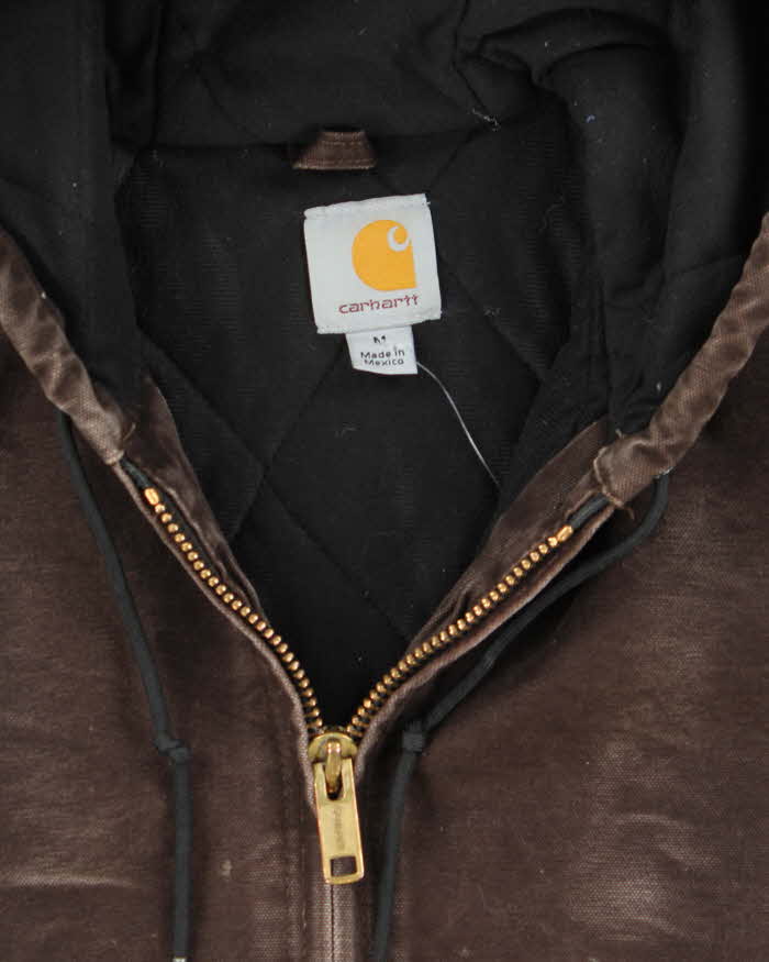 Vintage Carhartt Paint Splattered Lined Hooded Active Jacket - M