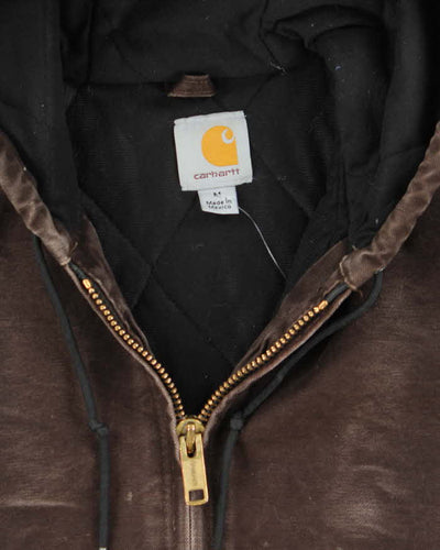 Vintage Carhartt Paint Splattered Lined Hooded Active Jacket - M