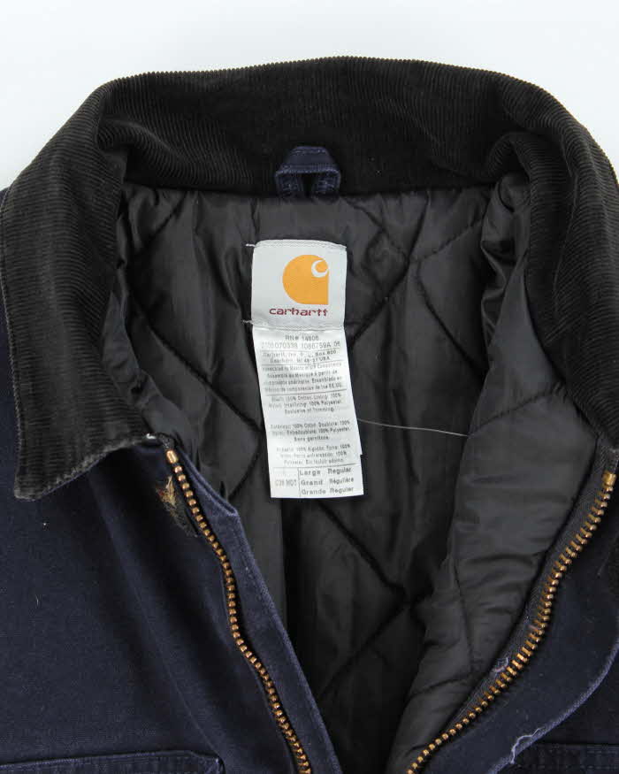 Vintage 90's Carhartt Heavyweight Lined Navy Workwear Jacket - L