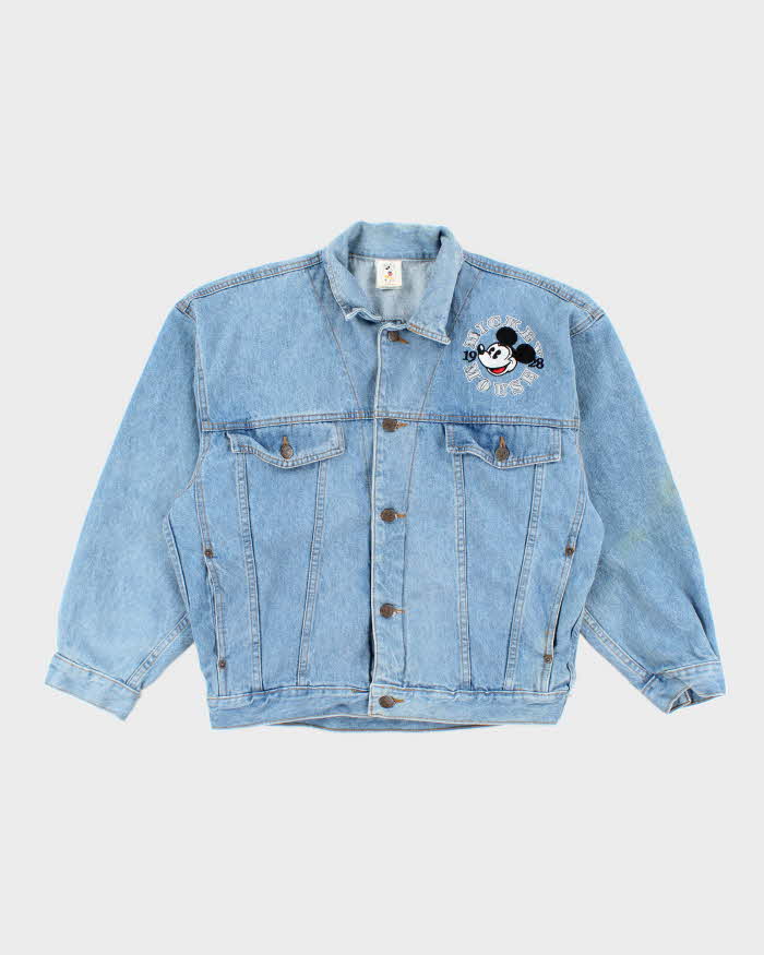 Vintage 2000's Disney Embroidered Patched Denim Jacket - M
