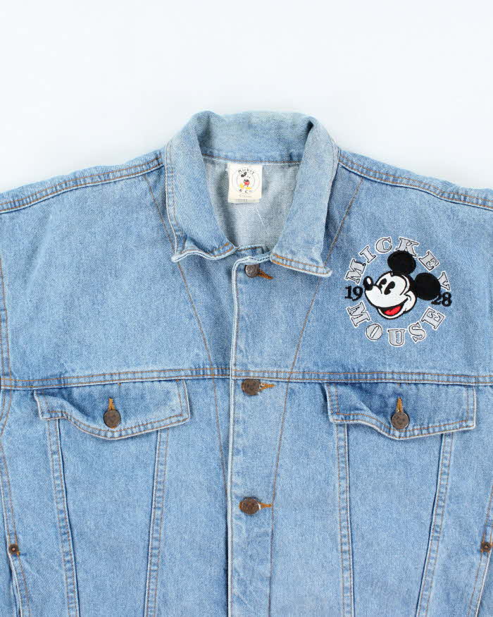 Vintage 2000's Disney Embroidered Patched Denim Jacket - M