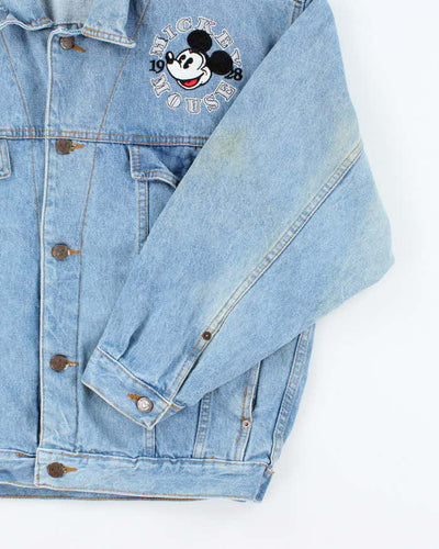 Vintage 2000's Disney Embroidered Patched Denim Jacket - M