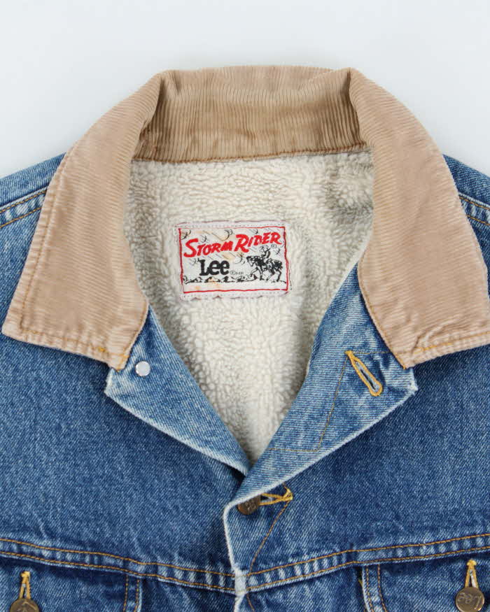 Vintage 90's Lee Fleece Lined Storm Rider Denim Jacket - L