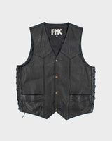 Vintage FMC Leather Lace-up Vest - M