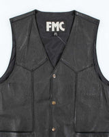 Vintage FMC Leather Lace-up Vest - M