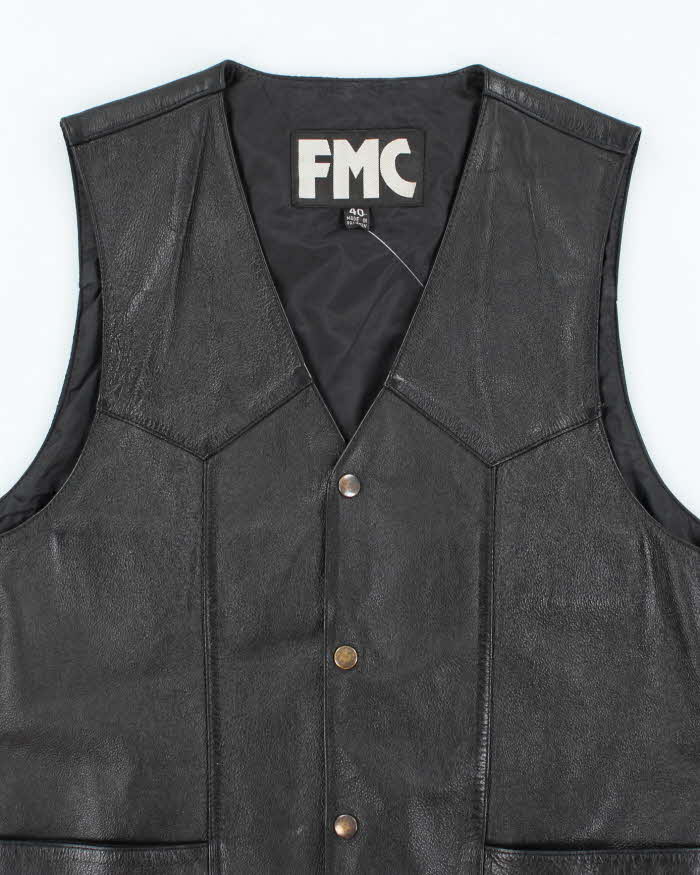 Vintage FMC Leather Lace-up Vest - M