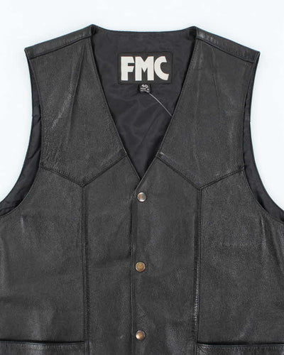 Vintage FMC Leather Lace-up Vest - M