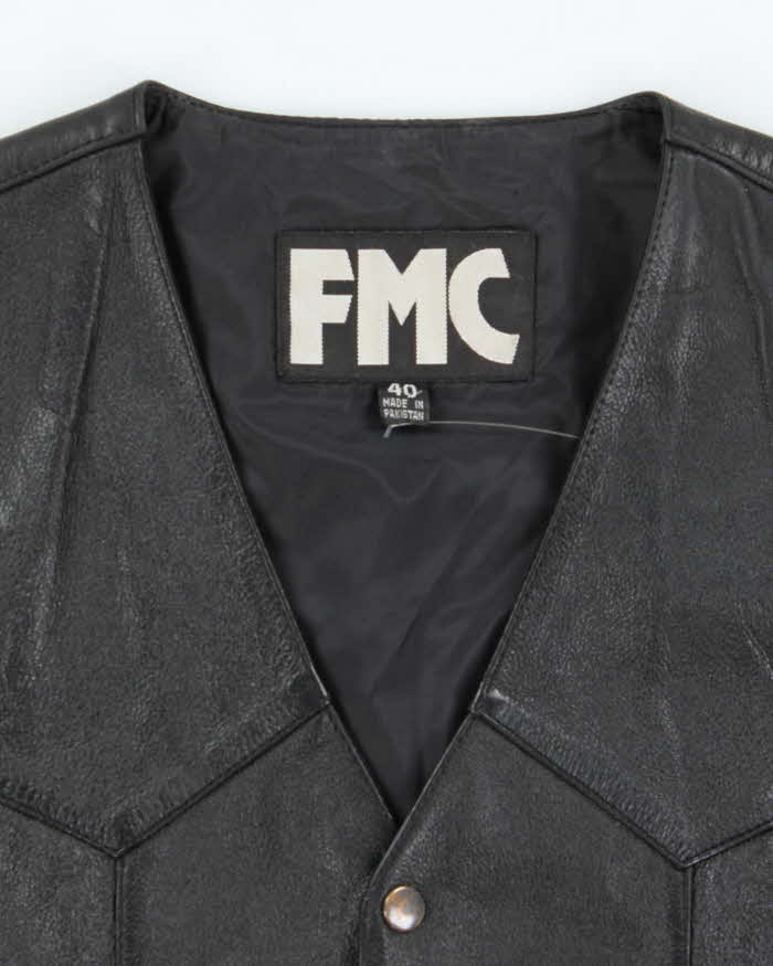 Vintage FMC Leather Lace-up Vest - M