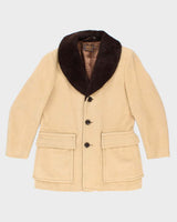 Vintage 50's Pendleton Heavyweight Fur Collared Overcoat - L