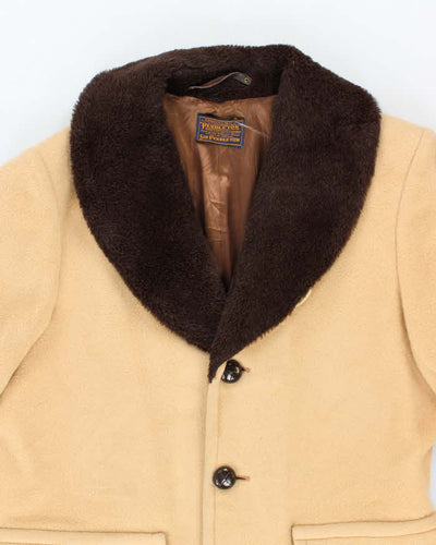 Vintage 50's Pendleton Heavyweight Fur Collared Overcoat - L