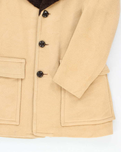 Vintage 50's Pendleton Heavyweight Fur Collared Overcoat - L