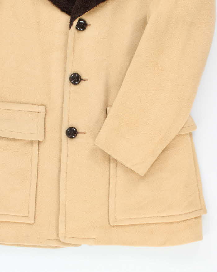 Vintage 50's Pendleton Heavyweight Fur Collared Overcoat - L