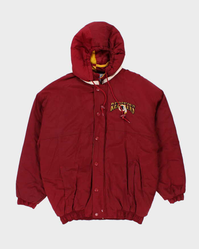 Vintage 90's Washington Red Skins Embroidered Hooded Puffer Jacket - L