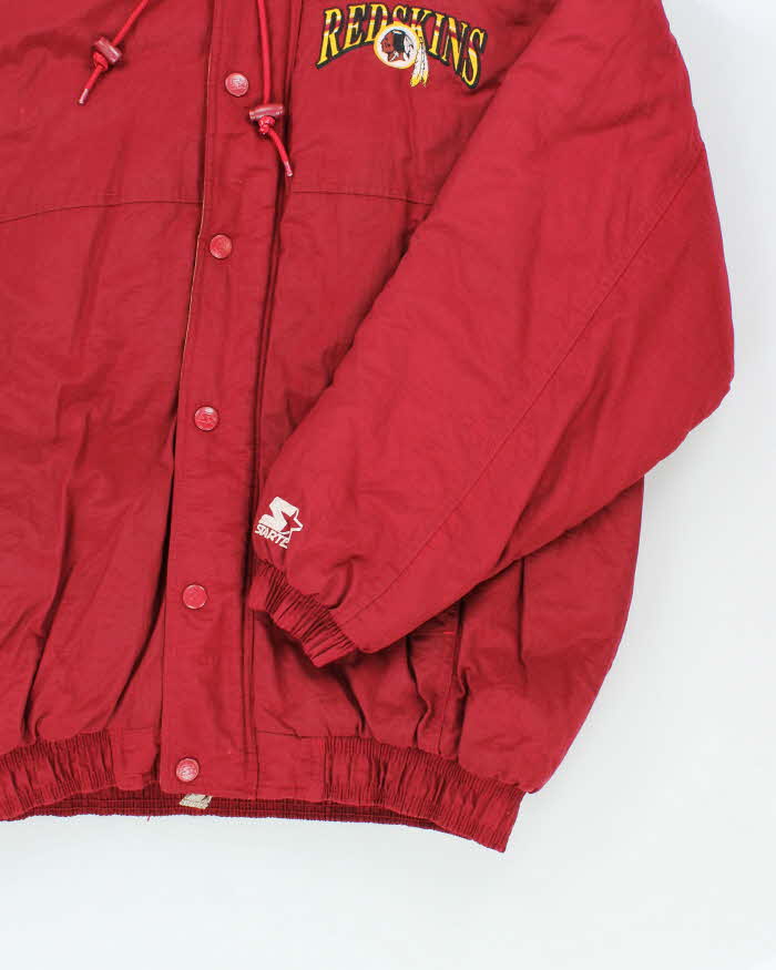 Vintage 90's Washington Red Skins Embroidered Hooded Puffer Jacket - L