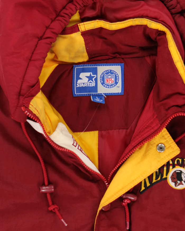 Vintage 90's Washington Red Skins Embroidered Hooded Puffer Jacket - L