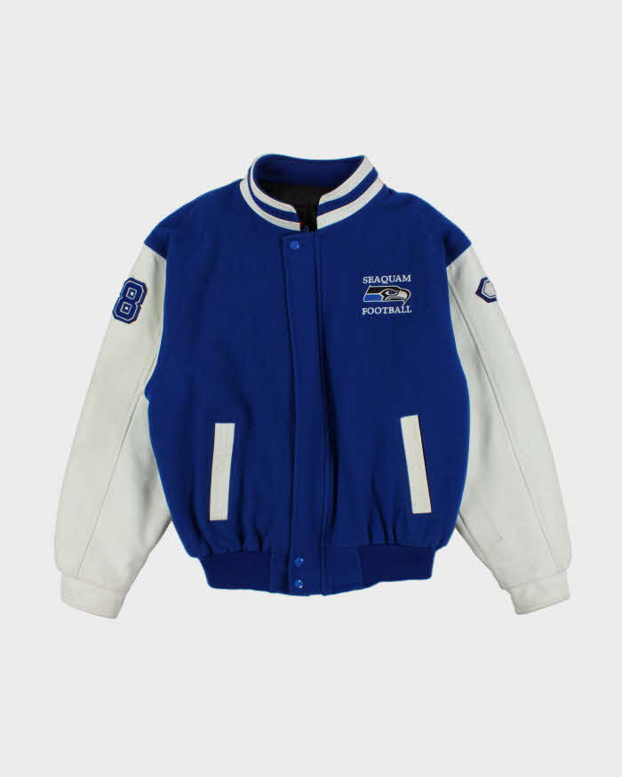 Vintage 90's Seahawks Football Heavyweight Embroidered Varsity Jacket - L