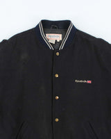 Vintage 80's Reebok Leather Heavyweight Spell Out Varsity Jacket - L