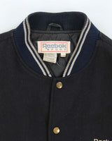 Vintage 80's Reebok Leather Heavyweight Spell Out Varsity Jacket - L