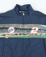Vintage Chase Authentics Miller Lite Racing Graphic Print Windbreaker Jacket - XL