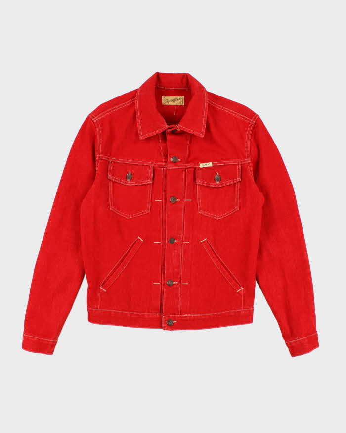 Vintage 70's Spitfire Red Denim Jacket - M
