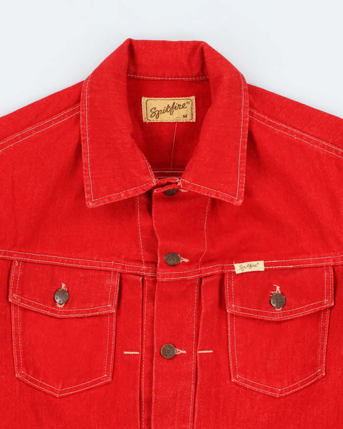 Vintage 70's Spitfire Red Denim Jacket - M