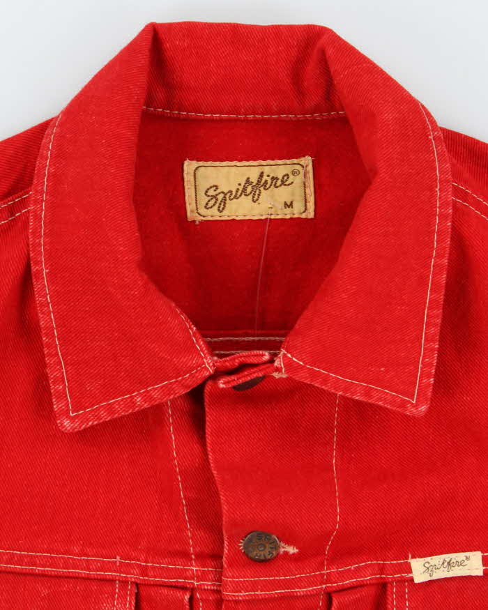 Vintage 70's Spitfire Red Denim Jacket - M