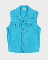 Vintage 70's Spitfire Blue Denim Gilet - M