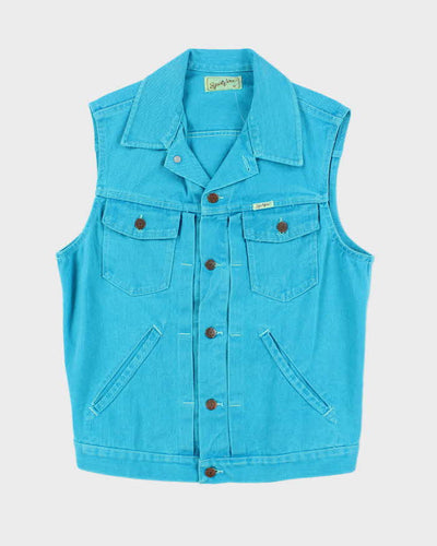 Vintage 70's Spitfire Blue Denim Gilet - M