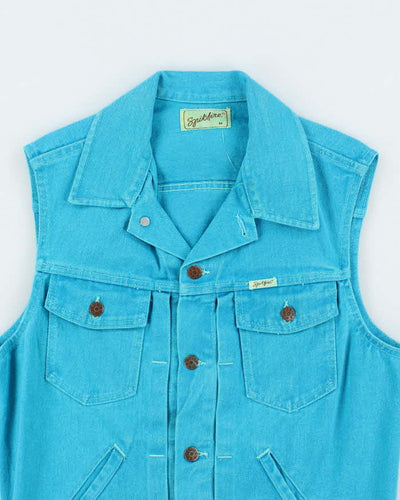Vintage 70's Spitfire Blue Denim Gilet - M