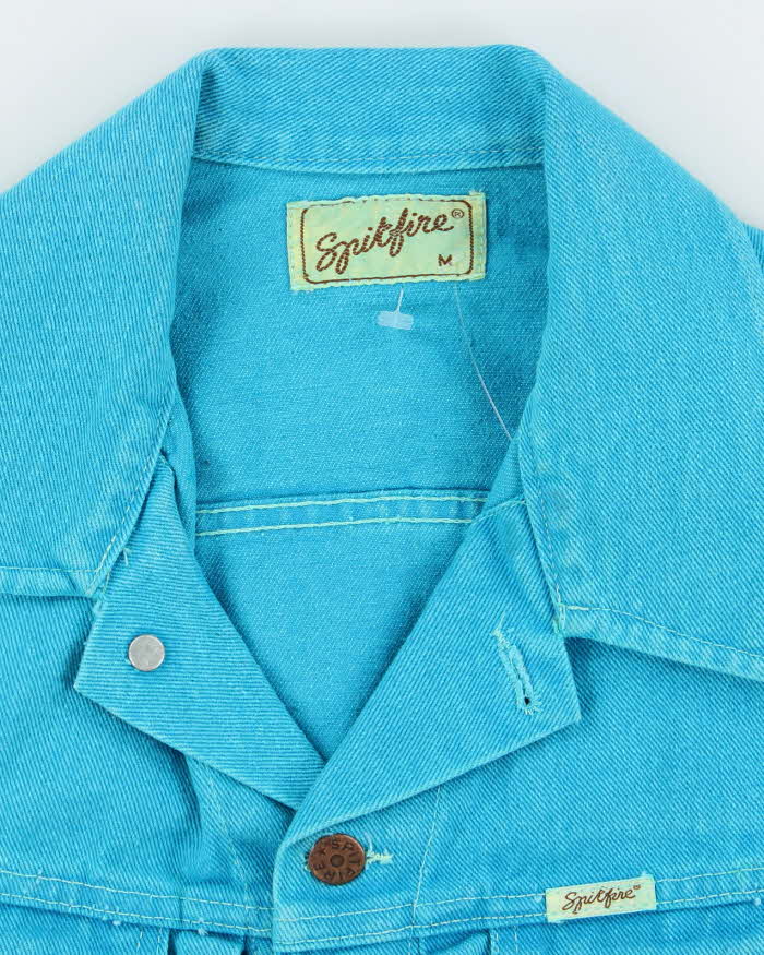 Vintage 70's Spitfire Blue Denim Gilet - M