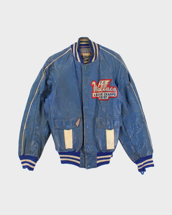 Vintage 50's Wallace League Champs Leather Varsity Jacket - S