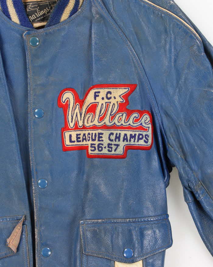 Vintage 50's Wallace League Champs Leather Varsity Jacket - S