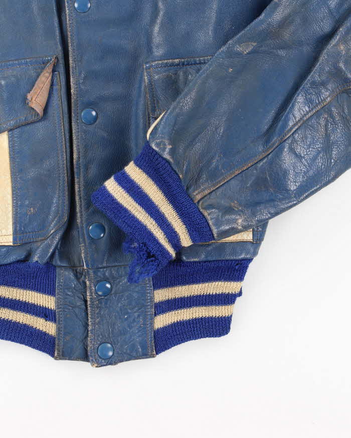 Vintage 50's Wallace League Champs Leather Varsity Jacket - S