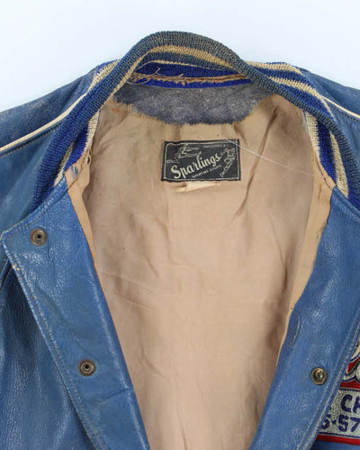 Vintage 50's Wallace League Champs Leather Varsity Jacket - S