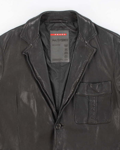Vintage Y2K Prada Sport Leather Double Breasted Blazer - L