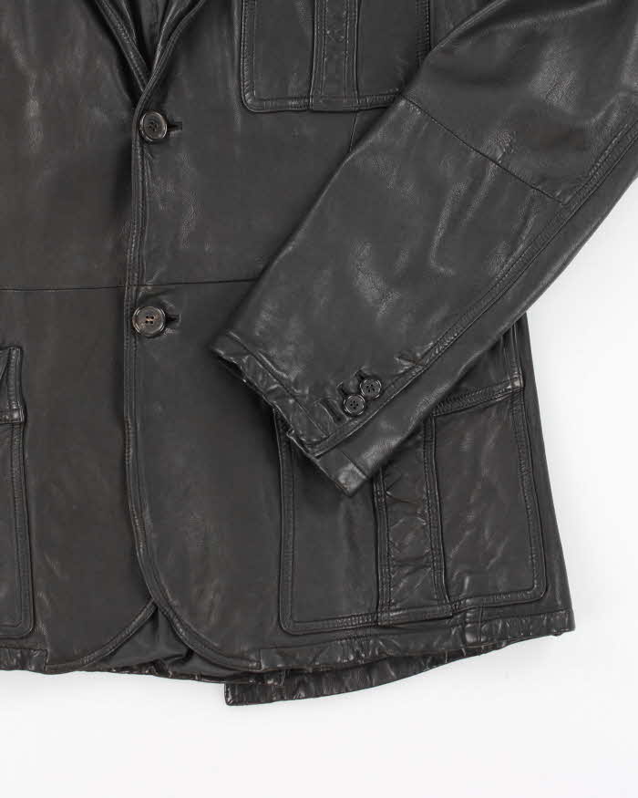 Vintage Y2K Prada Sport Leather Double Breasted Blazer - L