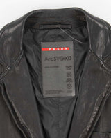 Vintage Y2K Prada Sport Leather Double Breasted Blazer - L