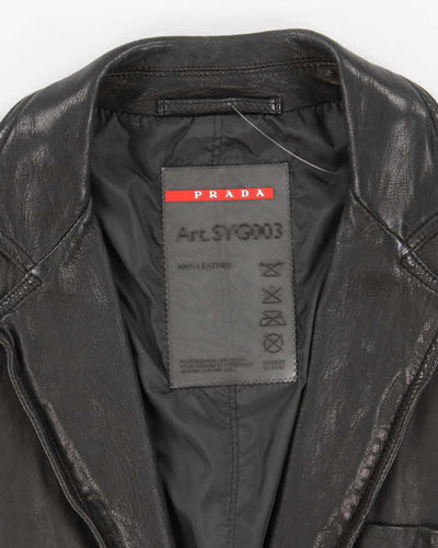 Vintage Y2K Prada Sport Leather Double Breasted Blazer - L