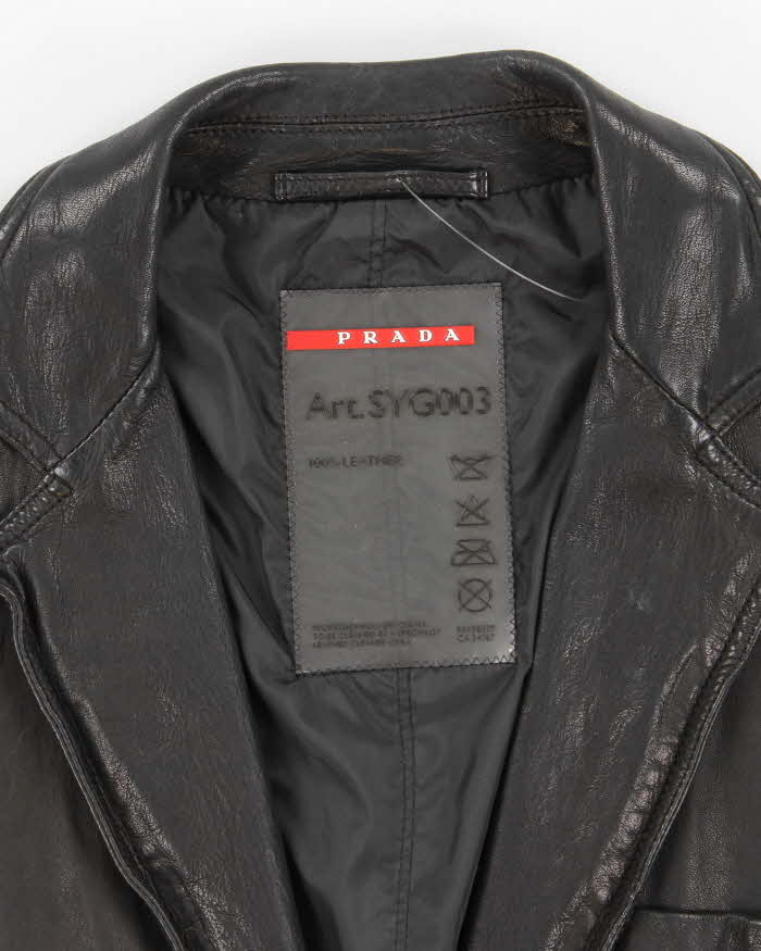 Vintage Y2K Prada Sport Leather Double Breasted Blazer - L